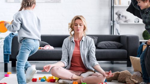 How to prepare for school shut downs due to Coronavirus in Queensland. Mother looking for zen in the chaos