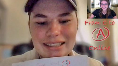 Teen studying online goes from a C to an A